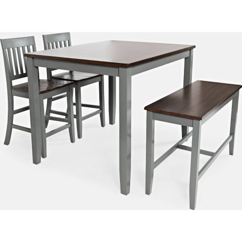 Decatur Lane 4 Piece Counter Height Dining Set in Brown & Grey